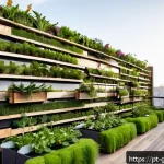 Home 18 원예디자이너 현업에서의 역할 - A compact urban rooftop garden in São Paulo featuring vertical gardening on walls with lush green na...